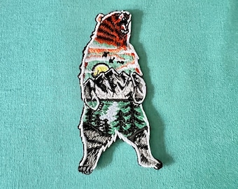 Bear Patch - Wilderness Bear Iron On Patch - Iron On Patches - Patches For Jackets