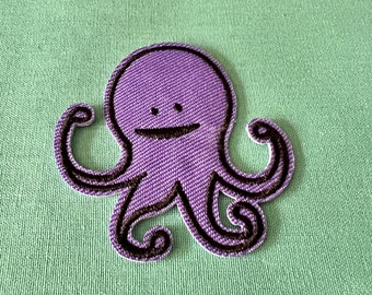 Octopus Patch - Purple Octopus Iron On Patch - Iron On Patches - Patches For Jackets - Sew On Iron On Patch