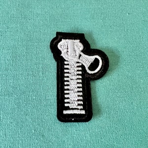 Ritspatches - opstrijkbare patch - zwarte zip-opstrijkbare patches - patches voor jassen - opstrijkbare patches