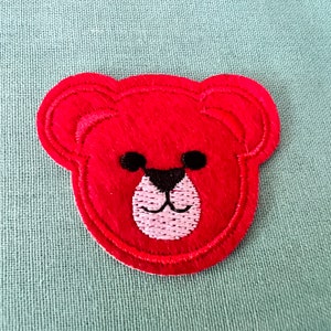 Teddy Bear Patches - Red Teddy Bear Iron On Patch - Iron on Teddy Bear Patch