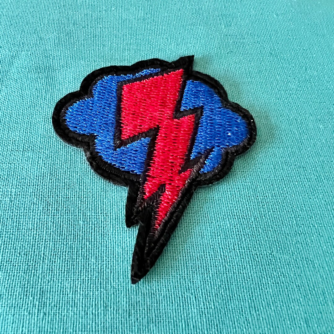 Lightning Bolt Patches Iron on Patch Iron on Red Lightning Etsy