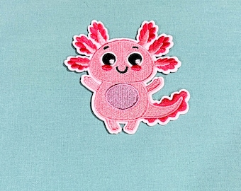 Axolotl Patches - Salamander Iron On Patch - Iron On Patches - Patches For Jackets