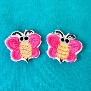 2x mini-vlinderpatches - vlinder opstrijkbare patch - opstrijkbare vlinderpatch - opstrijkbare patches