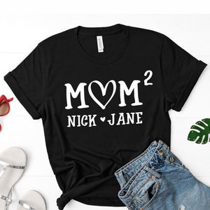 Mom 2 Shirt, Mothers Day Gift For Mom, Mom of Two Shirt, Mom Shirt, Mom of 2 Boys, Mom of 2 Gift, Customized Mothers Day Shirt Kids Names