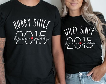 Anniversary Shirt, Matching Couple Shirts, Anniversary Gift, Married Shirts, Wifey Hubby Shirt, Personalized Anniversary Shirts, Hubby Wifey