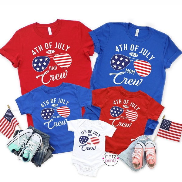 4th of July Crew, Matching Family shirts, 4th of July Family Shirts, Patriotic Fourth of July Shirt, Personalized Shirt, Fourth of July Tees