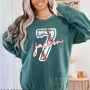 Sweat couleurs confort, sweat numéro d'équipe personnalisé, sweat maman baseball, cadeau maman sportive, pull maman baseball, chemise nom personnalisé