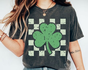 Comfort Colors®, Retro St Patrick&#39;s Shirt, Shamrock Shirt, Retro Lucky Shirt, Vintage St Patrick&#39;s Day Shirt, Retro Clover Shirt