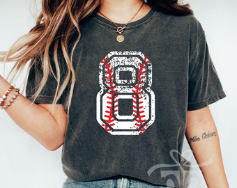 Comfort Colors Baseball Shirt, Custom Team Number Shirt, Baseball Mom Shirt, Game Day Shirt, Sports Mom Gift, Baseball Pullover, Sports Tees
