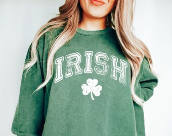 Comfort Colors®, Retro Lucky Sweatshirt, Shamrocks Shirt, Vintage St Patrick's Day Shirt, St Patricks Day Shirt, Day Drinking Shirt, Retro