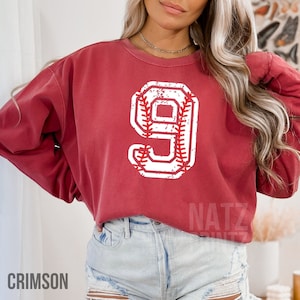 Comfort Colors Sweatshirt, Custom Team Number Sweatshirt, Baseball Mom Sweatshirt, Sports Mom Gift, Baseball Mom Sweater, Baseball Mama