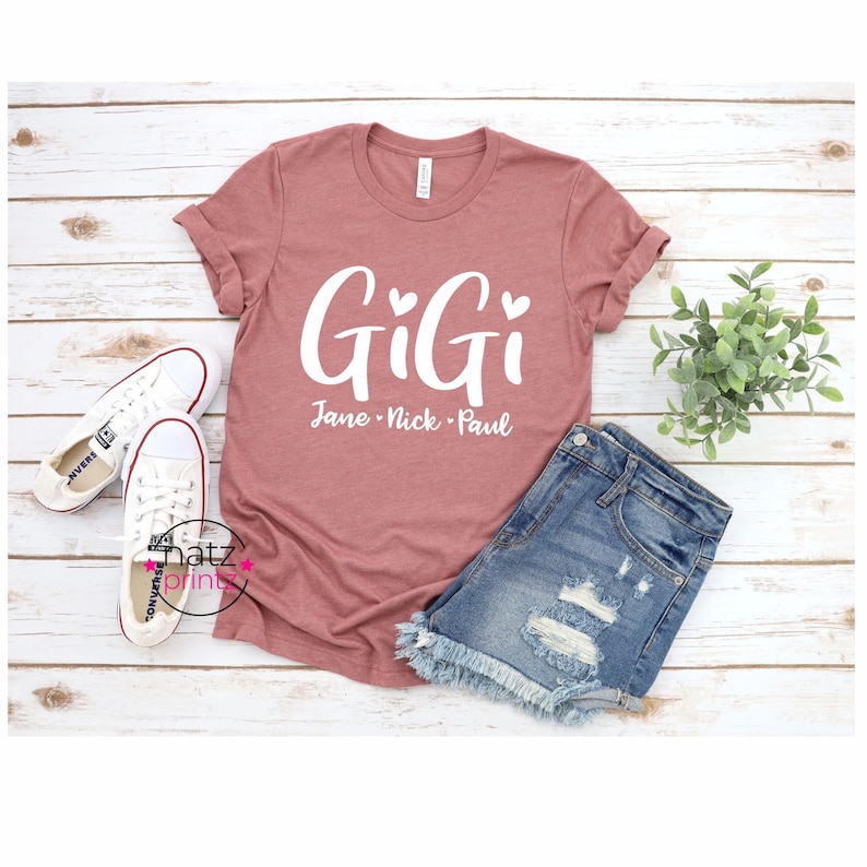 Gigi Shirt With Kids Names Personalized Gigi Shirt Mom Etsy