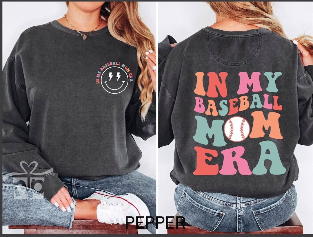 In My Baseball Mom Era Sweatshirt, Comfort Colors Sweatshirt, Baseball