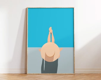 Girl at Pool Digital Download, Printable Art, Poster, Home Decor, Summer Decor