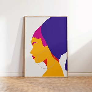 Girl with Towel Purple Printable Art Illustration Poster Wall Art Dorm decor
