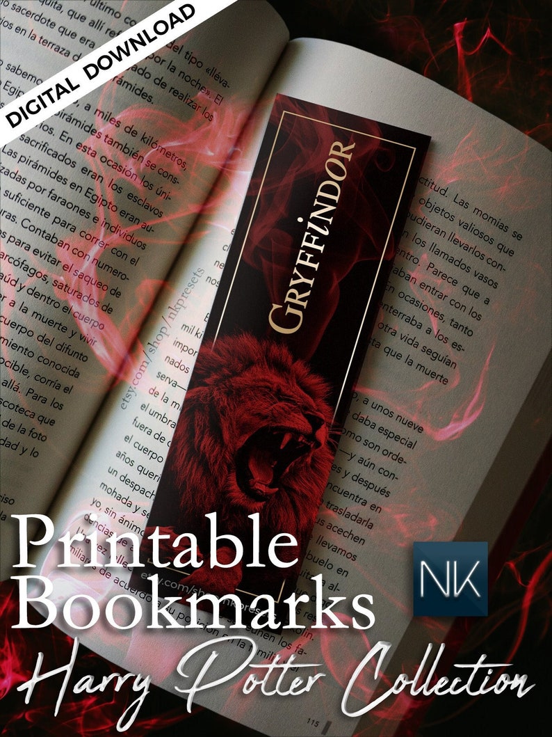 10 Printable Bookmarks HP Collection - Etsy