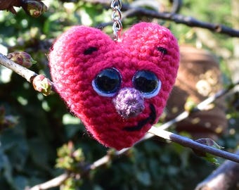 Crochet Heart Keychain - Crochet Pattern