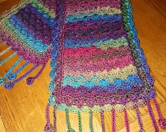 Rainbow Ripple Scarf - crochet PATTERN