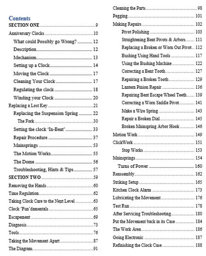 Happy Anniversary Clocks, Owners Repair Manual, Step by Step Etsy