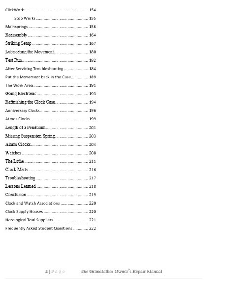 The Grandfather Clock Owners Repair Manual Ebook 233 Pages Etsy