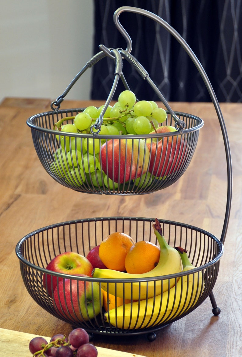 Modern Fruit Etagere Metal Black Fruit Bowls & Banana Etsy