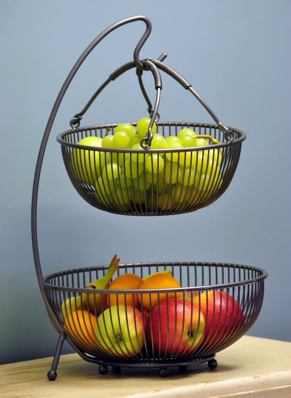 Modern Fruit Etagere // Metal // Black // Fruit Bowls & Banana