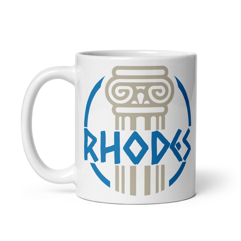 RHODES Vacation Mug, Rhodes Coffee Mug, Rhodes Greece Gift Travel Mug, Greek Islands Mug, Greek Mug, Greece Mug, Greek Gift Rhodes Mug