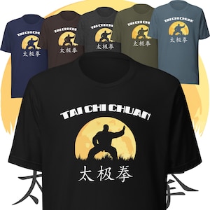 TAI CHI CHUAN Camicia Sunrise Arti Marziali Abbigliamento Tai Chi Regalo per Lui Camicia Moon Regalo Tai Chi Abbigliamento Tai Chi Camicia per Uomo