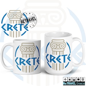 CRETE Greece Coffee Mug, Crete Greece Travel Mug, Greece Gift, Greek Islands Greek Gift, Greece Vacation Souvenir Coffee Mug, Greece Island