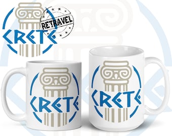 CRETE Greece Coffee Mug, Crete Greece Travel Mug, Greece Gift, Greek Islands Greek Gift, Greece Vacation Souvenir Coffee Mug, Greece Island
