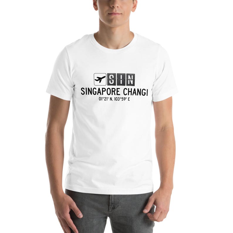 SINGAPORE Travel Airport Code Shirt Singapore Changi Plane Tshirt