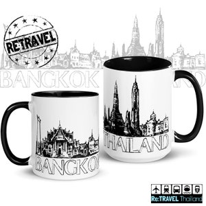 BANGKOK Thailand Skyline Kaffeetasse Bangkok Andenken Kaffee Liebhaber Reisebecher, Thailand Reise Andenken Tasse, Bangkok Geschenk Kaffeetasse