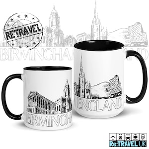 BIRMINGHAM England Skyline Coffee Mug Brummie Souvenir Coffee Lover Travel Mug UK Travel Souvenir Mug British Gift England Coffee Mug
