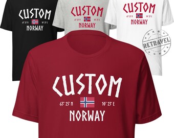 NORWAY Travel Shirt CUSTOM Norway Shirt Customizable Norway Souvenir Norwegian Cruise Shirt Norway Genealogy Gift Norse Norge Heritage