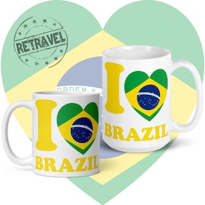 I Love BRAZIL Travel Mug Expat Gifts Coffee Mug Brazilian Travel Mug Brasil Gift Brazil Souvenir Coffee Lover Gift