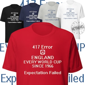 ENGLAND VM 1966 Felkod T-shirt Besvikelse T-shirt England Gåvor England Fotbollströja Fotbollströja VM 417 Felkod T-shirt
