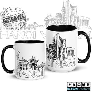 HANOI Vietnam Skyline Coffee Mug Vietnam Souvenir Coffee Lover Travel Mug Vietnam Travel Souvenir Mug Vietnamese Gift Coffee Mug