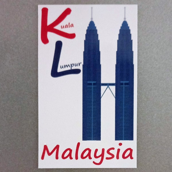 Kuala Lumpur Fridge Magnet, Souvenir Magnet, Magnet Souvenir, Refrigerator Magnet, Malaysia Decor, Malaysia Travel Souvenir, Malaysian Decor
