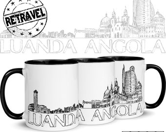 LUANDA Angola Skyline Cityscape Coffee Mug Angola Souvenir Coffee Lover Travel Mug, Africa Travel Souvenir, African Gift Coffee Mug