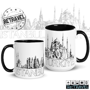 ISTANBUL Turkey TURKIYE Skyline Coffee Mug Istanbul Souvenir Coffee Lover Travel Mug Turkiye Travel Souvenir Mug Turkey Gift Coffee Mug