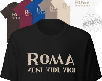 Shirt ROMA Vidi Vini Vici Rome Italië cadeau Italiaans shirt, Italiaans cadeau Rome Italië reisshirt, oude Rome T-shirt Rome reissouvenir