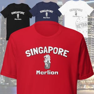 Camiseta de recuerdo de viaje de Singapur Regalo de Singapur Camiseta de Singapur Merlion de Singapur Camiseta de viaje de Singapur Camiseta de vacaciones Impresión artística de Singapur