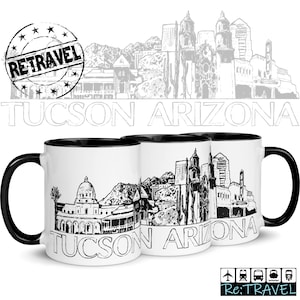 TUCSON Arizona Stadtbild Skyline Kaffeebecher Umzug Geschenk Expat Geschenk Heimatstadt Becher, Heimatstadt Geschenk Tucson AZ Reise Kaffeebecher Arizona Geschenk