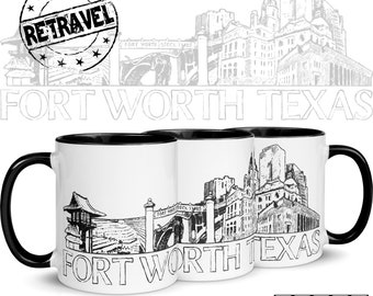FT WORTH Texas City Skyline Coffee Mug Moving Away Gift, Expat Gift Hometown Mug, Hometown Gift Fort Worth Coffee Mug, Fort Worth TX Mug