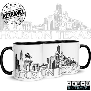 HOUSTON Texas City Skyline Tasse à café Cadeau de déménagement, Cadeau d&#39;expatrié Tasse de ville natale, Cadeau de ville natale Houston TX Tasse à café, Tasse de voyage paysage urbain