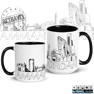 AMMAN JORDAN Skyline Coffee Mug Jordan Souvenir Coffee Lover Travel Mug Jordan Travel Souvenir Middle East Mug Jordan Gift Coffee Mug
