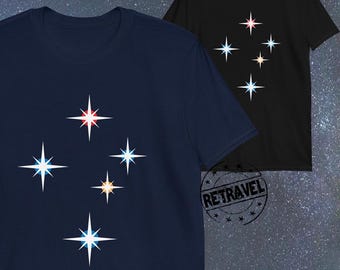 Celestial Shirt SOUTHERN CROSS Constellation Shirt Australia Shirt New Zealand South America Southern Hemisphere Travel Shirt Astronomy Gift