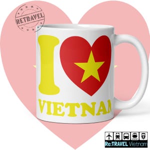 VIETNAM Mug I Heart Vietnam Coffee Mug I Love Vietnam Travel Souvenir Expat Gift Coffee Lover Gift For Coffee Lover Southeast Asia Love Mug