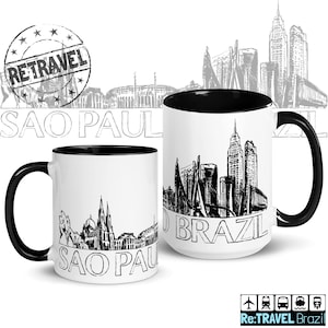 SAO PAULO BRAZIL Skyline Coffee Mug Brasil Souvenir Coffee Lover Expat Gift Travel Mug Brazil Travel Souvenir Mug Brazilian Expat Gift Mug