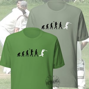 CRICKET Batsman Evolution Shirt Cricket Shirt Wimper Vatertag Geschenke für ihn Cricket Geschenke für Männer Geschenk für Papa Cricket Spieler T Shirt